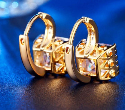 Zircon fashion classic ladies gold-plated earrings with diamond earrings-Jewearrings