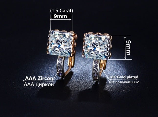 Zircon fashion classic ladies gold-plated earrings with diamond earrings-Jewearrings