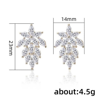 Zircon Horse Eye Diamond Bright Crystal Stud Earrings-Jewearrings