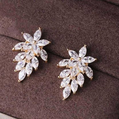 Zircon Horse Eye Diamond Bright Crystal Stud Earrings-Jewearrings